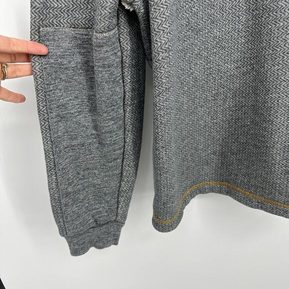 Carbon 2 Cobalt Sartorial Herringbone Knit Hoodie Large 1/4 Zip Elbow Patch - Picture 4 of 9